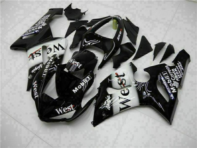 2005-2006 Black Kawasaki ZX6R Bike Fairings UK Factory 2005-2006 Black Kawasaki ZX6R Bike Fairings UK Factory