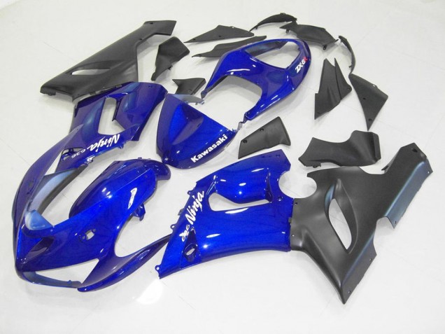 2005-2006 Blue Black Kawasaki ZX6R Motorcycle Fairing UK Factory 2005-2006 Blue Black Kawasaki ZX6R Motorcycle Fairing UK Factory