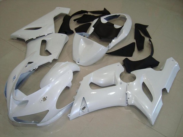 2005-2006 Dark Pearl White Kawasaki ZX6R Motorbike Fairing UK Factory 2005-2006 Dark Pearl White Kawasaki ZX6R Motorbike Fairing UK Factory