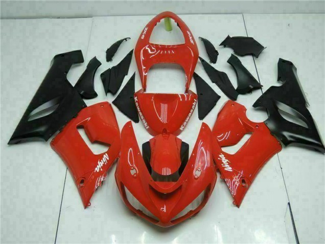 2005-2006 Red Kawasaki ZX6R Bike Fairing Kit UK Factory 2005-2006 Red Kawasaki ZX6R Bike Fairing Kit UK Factory