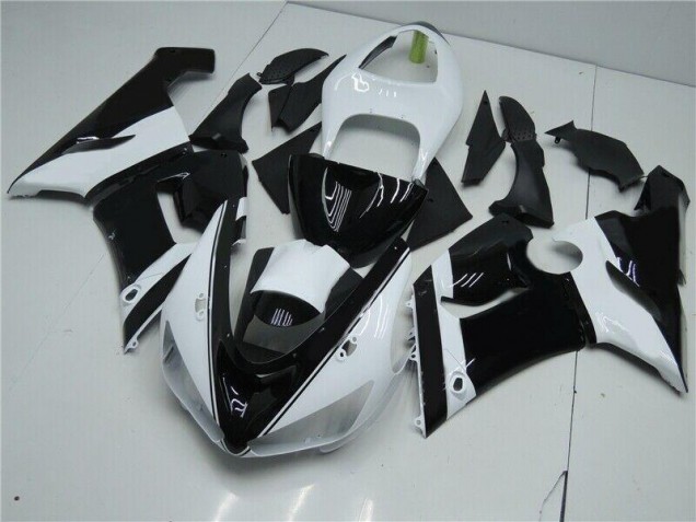 2005-2006 Black White Kawasaki ZX6R Moto Fairings UK Factory 2005-2006 Black White Kawasaki ZX6R Moto Fairings UK Factory