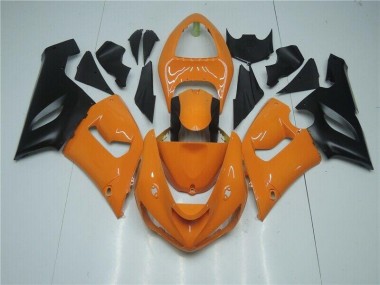 2005-2006 Orange Black Kawasaki ZX6R Bike Fairings UK Factory