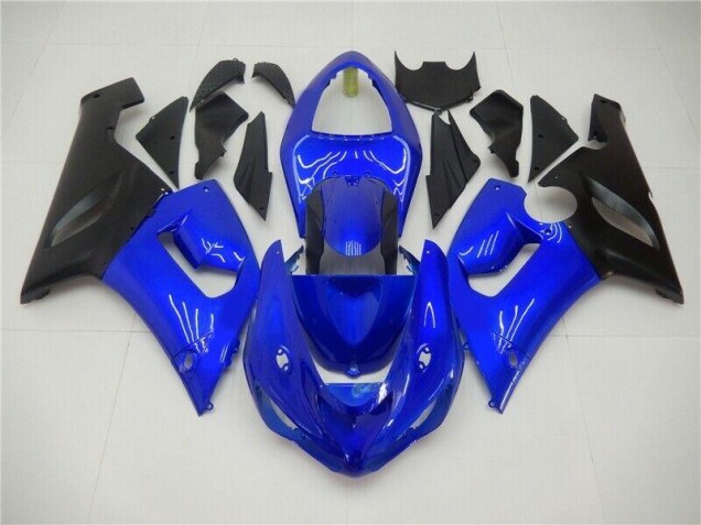 2005-2006 Blue Kawasaki ZX6R Bike Fairings UK Factory 2005-2006 Blue Kawasaki ZX6R Bike Fairings UK Factory