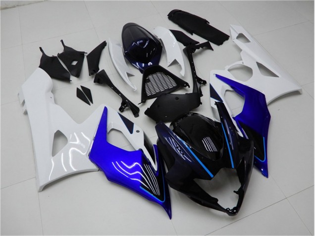 2005-2006 Blue White Suzuki GSXR 1000 Motorcycle Fairing Kits UK Factory