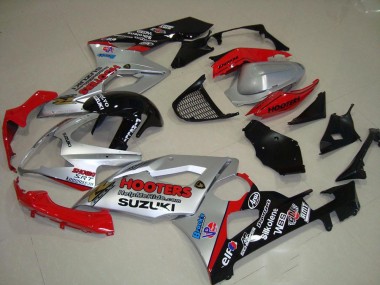 2005-2006 Silver and Red Suzuki GSXR 1000 Motorcycle Fairings Kits UK Factory