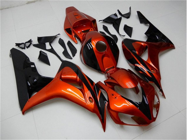 2006-2007 Orange Black Honda CBR1000RR Motorcycle Fairings Kit UK Factory