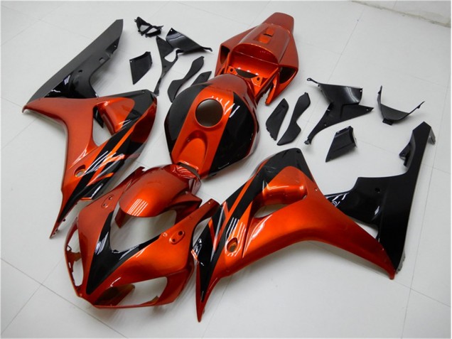 2006-2007 Orange Black Honda CBR1000RR Motorcycle Fairings Kit UK Factory