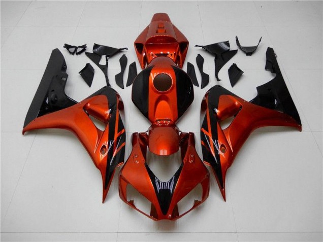 2006-2007 Orange Black Honda CBR1000RR Motorcycle Fairings Kit UK Factory