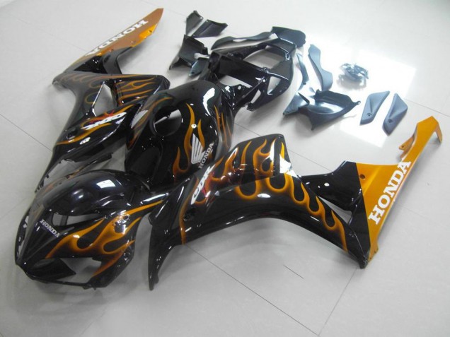 2006-2007 Gold Flame Honda CBR1000RR Motorcycle Fairings Kits UK Factory