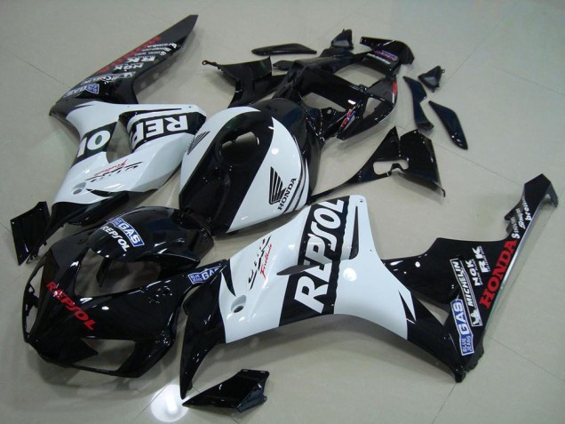 2006-2007 Black White Repsol Honda CBR1000RR Motorcycle Replacement Fairings UK Factory