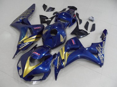 2006-2007 Dark Blue with Gold Stripe Honda CBR1000RR Motorcycle Fairing Kits UK Factory