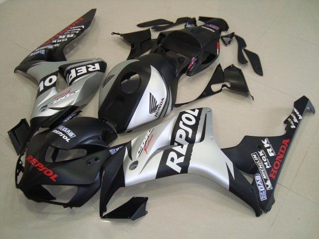 2006-2007 Matte Black Silver Repsol Honda CBR1000RR Replacement Fairings UK Factory 2006-2007 Matte Black Silver Repsol Honda CBR1000RR Replacement Fairings UK Factory