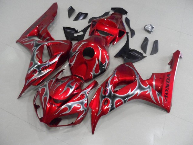 2006-2007 Red with Black Grey Flame Honda CBR1000RR Motorcycle Bodywork UK Factory