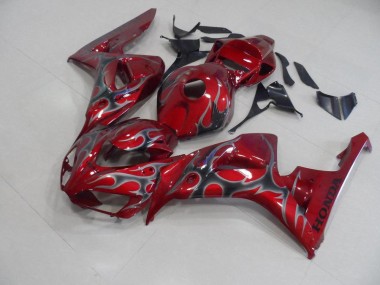 2006-2007 Red Silver Flame Honda CBR1000RR Motorcycle Fairings Kits UK Factory