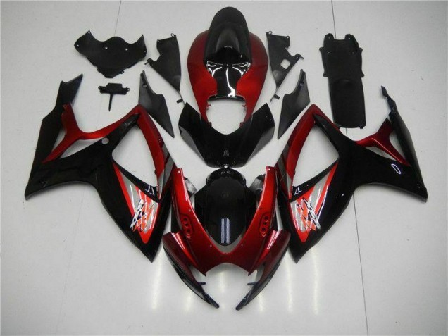 2006-2007 Red Black Suzuki GSXR 600/750 Motor Bike Fairings UK Factory 2006-2007 Red Black Suzuki GSXR 600/750 Motor Bike Fairings UK Factory