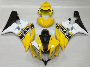 2006-2007 Yellow White Black Yamaha YZF R6 Motorbike Fairing Kits UK Factory