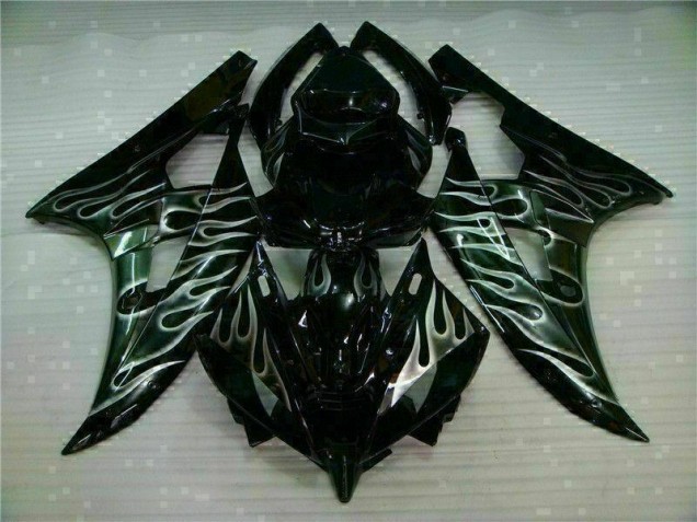 2006-2007 Silver Flame Black Yamaha YZF R6 Motor Fairings UK Factory 2006-2007 Silver Flame Black Yamaha YZF R6 Motor Fairings UK Factory