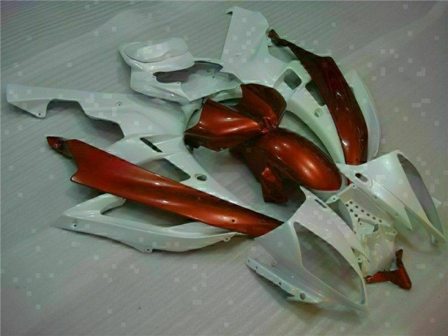 2006-2007 White Brown Yamaha YZF R6 Motorcylce Fairings UK Factory
