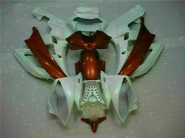 2006-2007 White Brown Yamaha YZF R6 Motorcylce Fairings UK Factory
