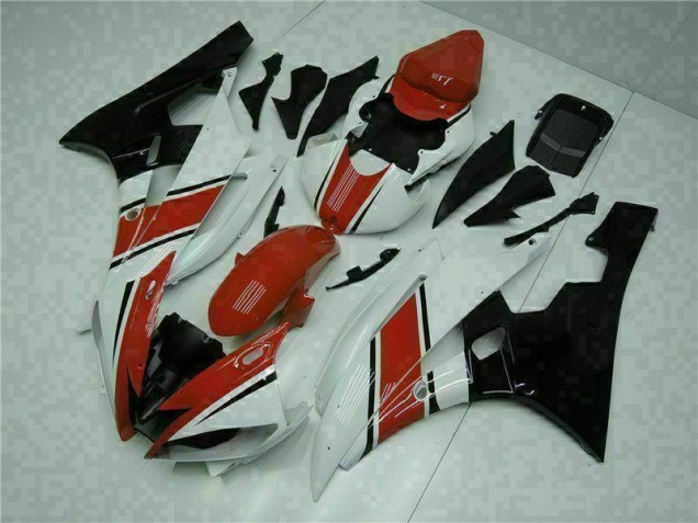 2006-2007 Red White Yamaha YZF R6 Motorcycle Fairings & Plastics UK Factory 2006-2007 Red White Yamaha YZF R6 Motorcycle Fairings & Plastics UK Factory