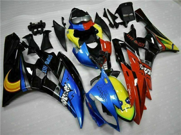 2006-2007 Yellow Blue Red Yamaha YZF R6 Motorcycle Fairings Kit UK Factory 2006-2007 Yellow Blue Red Yamaha YZF R6 Motorcycle Fairings Kit UK Factory