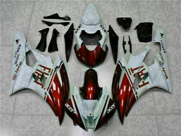 2006-2007 Brown White Yamaha YZF R6 Motorcycle Fairing Kit UK Factory 2006-2007 Brown White Yamaha YZF R6 Motorcycle Fairing Kit UK Factory
