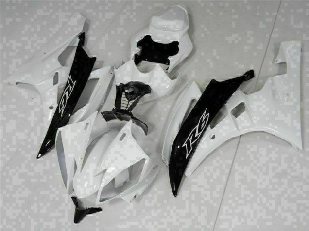 2006-2007 White Black Yamaha YZF R6 Bike Fairings UK Factory