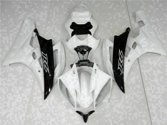2006-2007 White Black Yamaha YZF R6 Bike Fairings UK Factory