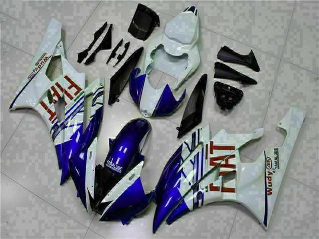 2006-2007 White Blue Yamaha YZF R6 Bike Fairings & Bodywork UK Factory 2006-2007 White Blue Yamaha YZF R6 Bike Fairings & Bodywork UK Factory
