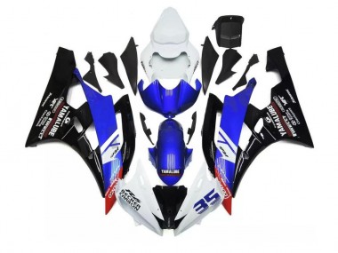 2006-2007 Blue White Yamaha YZF R6 Motorcycle Fairings Kit UK Factory