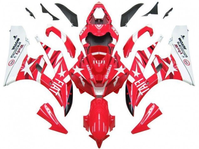 2006-2007 Red White Star Fiat Yamaha YZF R6 Motorbike Fairings UK Factory 2006-2007 Red White Star Fiat Yamaha YZF R6 Motorbike Fairings UK Factory