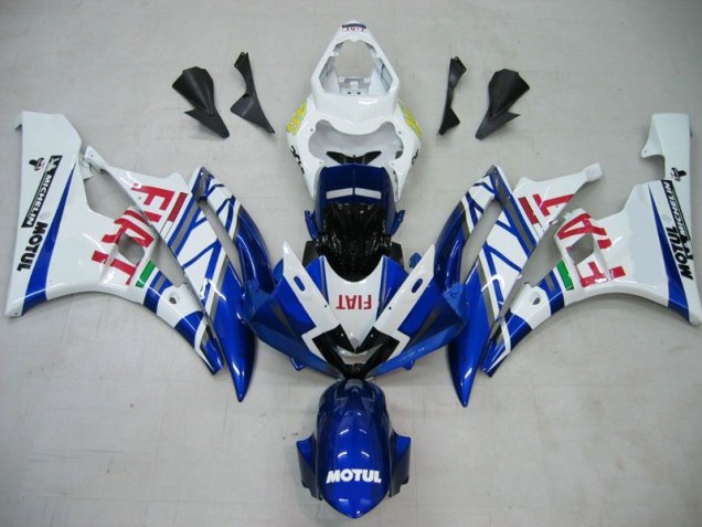 2006-2007 Blue White Motul Red Fiat Yamaha YZF R6 Motorcycle Fairings Kits UK Factory