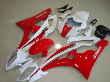 2006-2007 Red White Yamaha YZF R6 Motorcycle Fairing UK Factory