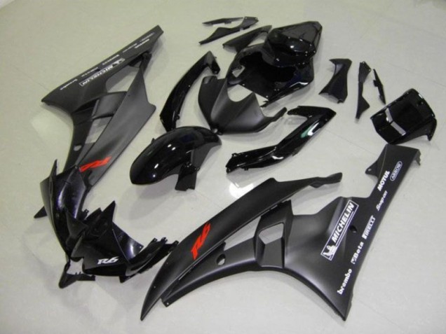 2006-2007 Black Yamaha YZF R6 Bike Fairings UK Factory 2006-2007 Black Yamaha YZF R6 Bike Fairings UK Factory