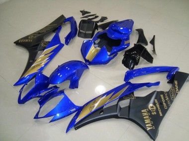 2006-2007 Black Blue with Gold Sticker Yamaha YZF R6 Motorcycle Fairing UK Factory