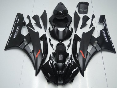 2006-2007 Matte Black and Glossy Black Yamaha YZF R6 Motorbike Fairing Kits UK Factory