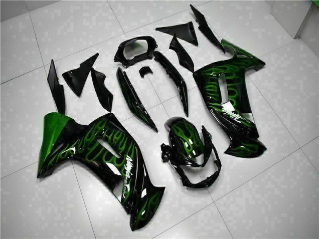 2006-2008 Green Flame Kawasaki EX650 Motorcycle Fairing Kits UK Factory 2006-2008 Green Flame Kawasaki EX650 Motorcycle Fairing Kits UK Factory