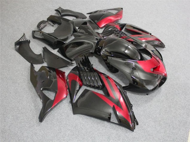 2006-2011 Black Red Kawasaki ZX14R ZZR1400 Bike Fairings UK Factory 2006-2011 Black Red Kawasaki ZX14R ZZR1400 Bike Fairings UK Factory