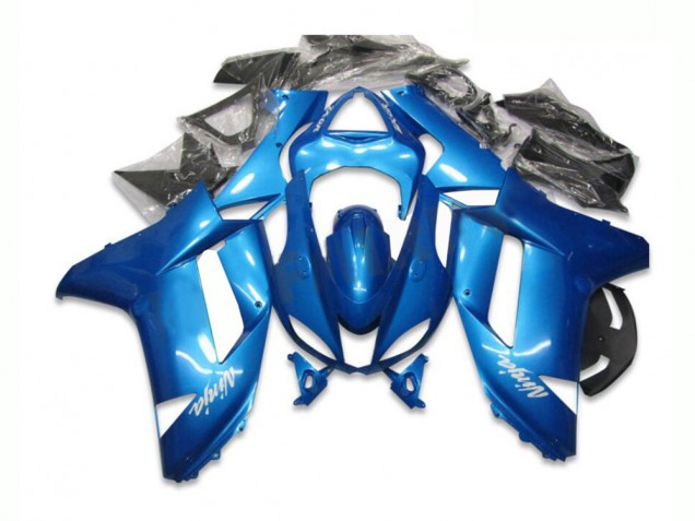 2007-2008 Blue Kawasaki ZX6R Bike Fairing Kit UK Factory 2007-2008 Blue Kawasaki ZX6R Bike Fairing Kit UK Factory