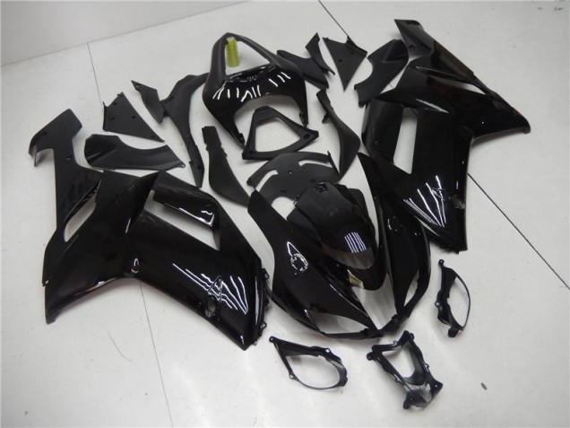 2007-2008 Glossy Black Kawasaki ZX6R Motorcycle Bodywork UK Factory 2007-2008 Glossy Black Kawasaki ZX6R Motorcycle Bodywork UK Factory