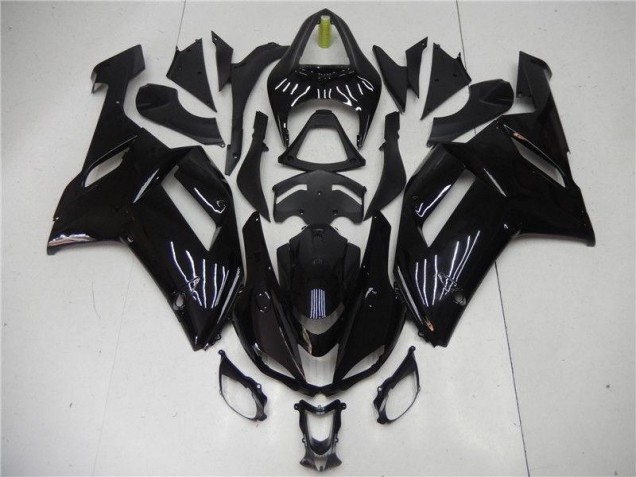 2007-2008 Glossy Black Kawasaki ZX6R Motorcycle Bodywork UK Factory 2007-2008 Glossy Black Kawasaki ZX6R Motorcycle Bodywork UK Factory