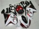 2007-2008 White Black Red Kawasaki ZX6R Motorbike Fairings UK Factory 2007-2008 White Black Red Kawasaki ZX6R Motorbike Fairings UK Factory