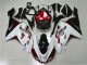 2007-2008 White Black Red Kawasaki ZX6R Motorbike Fairings UK Factory 2007-2008 White Black Red Kawasaki ZX6R Motorbike Fairings UK Factory