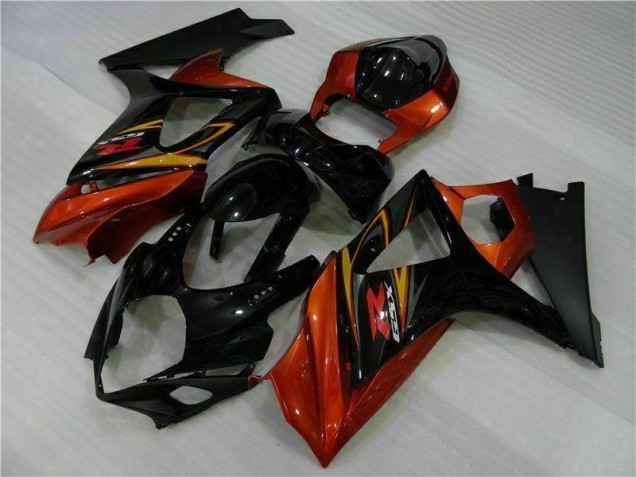 2007-2008 Black Suzuki GSXR 1000 K7 Motorcycle Fairing Kit UK Factory