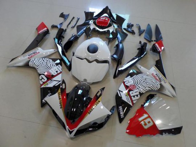 2007-2008 Black White Red Yamaha YZF R1 Motor Fairings UK Factory 2007-2008 Black White Red Yamaha YZF R1 Motor Fairings UK Factory