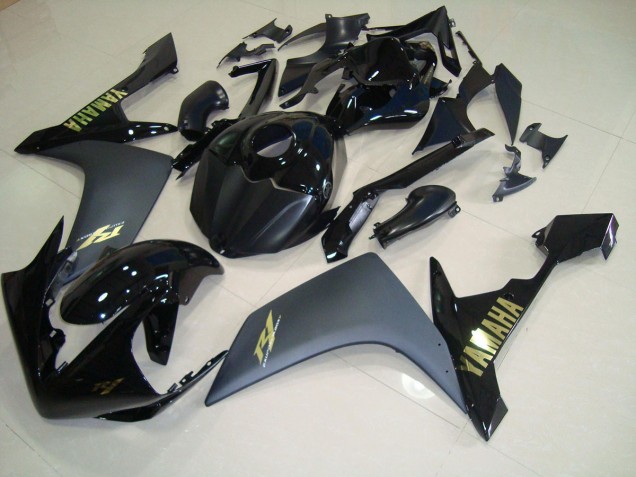 2007-2008 Matte Black Gold Yamaha YZF R1 Bike Fairings UK Factory 2007-2008 Matte Black Gold Yamaha YZF R1 Bike Fairings UK Factory