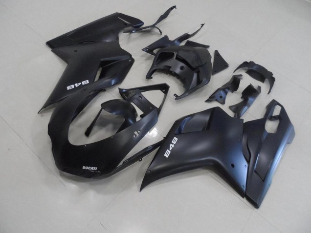2007-2014 Matte Black with White 848 Ducati 848 1098 1198 Motorbike Fairings UK Factory