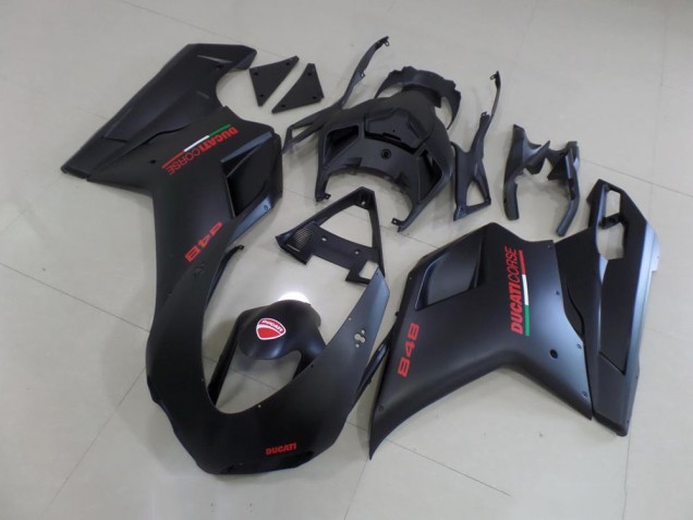 2007-2014 Matte Black Red Sticker Ducati 848 1098 1198 Bike Fairing UK Factory 2007-2014 Matte Black Red Sticker Ducati 848 1098 1198 Bike Fairing UK Factory
