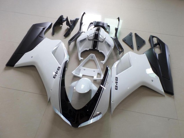 2007-2014 White and Black Stripe Ducati 848 1098 1198 Replacement Fairings UK Factory 2007-2014 White and Black Stripe Ducati 848 1098 1198 Replacement Fairings UK Factory