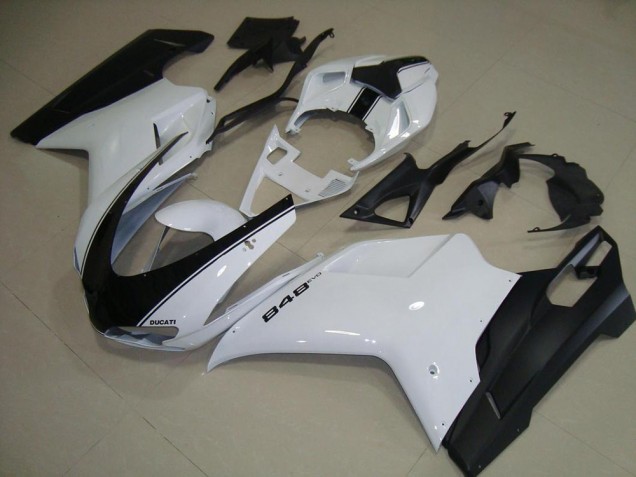 2007-2014 White Matte Black Ducati 848 1098 1198 Motorcycle Fairing UK Factory 2007-2014 White Matte Black Ducati 848 1098 1198 Motorcycle Fairing UK Factory